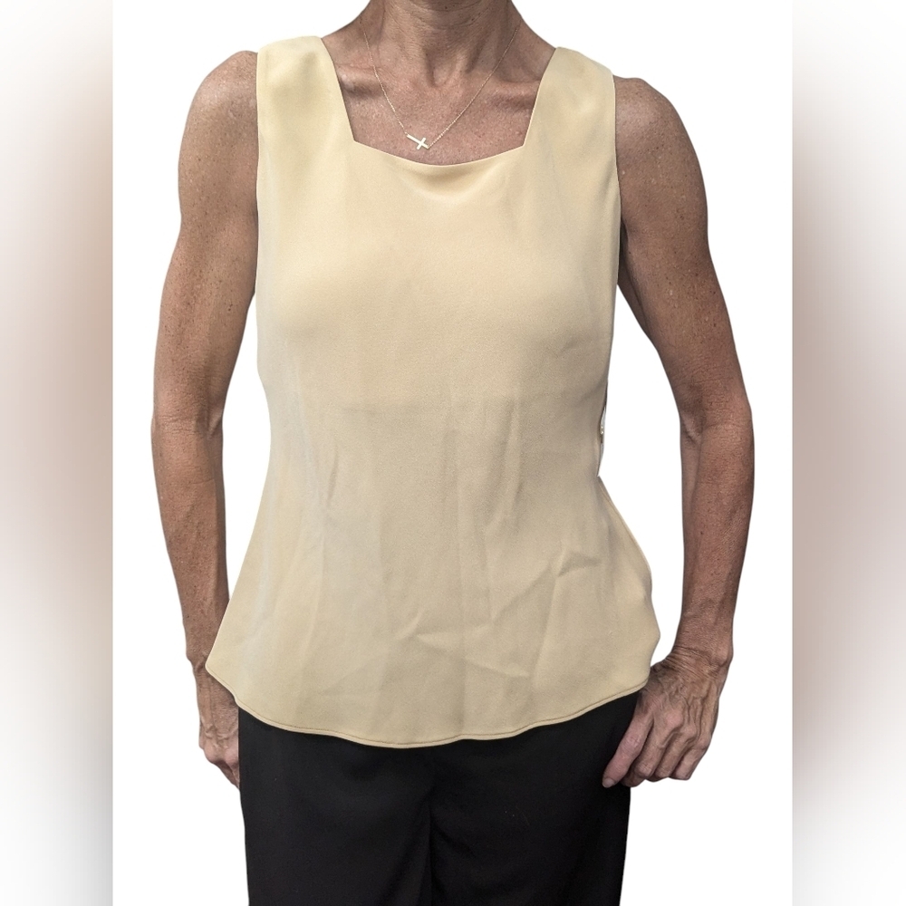 Vintage 90s Neiman Marcus 100% Silk Tank M Butter Yellow NWT